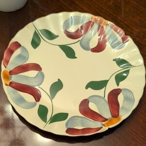 Elegant Floral Dinner Plate with Red and Green Design